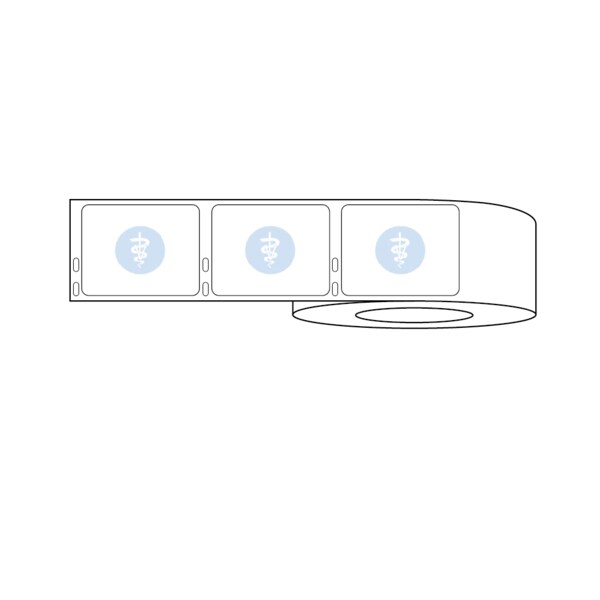 Dymo Prescription Label w/Catuceus 2-3/4" x 2-1/8" White w/Blue